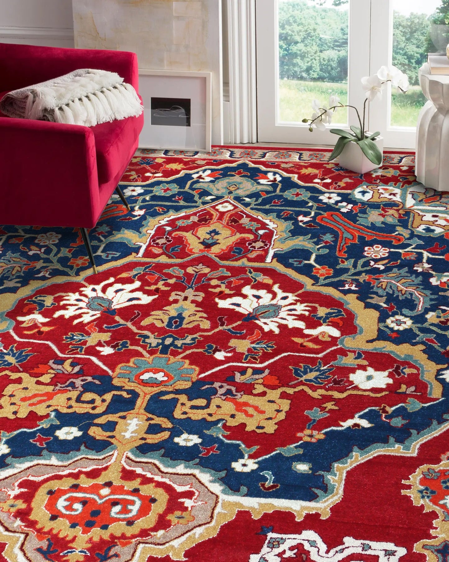 Sultanabad Heriz Multi Red