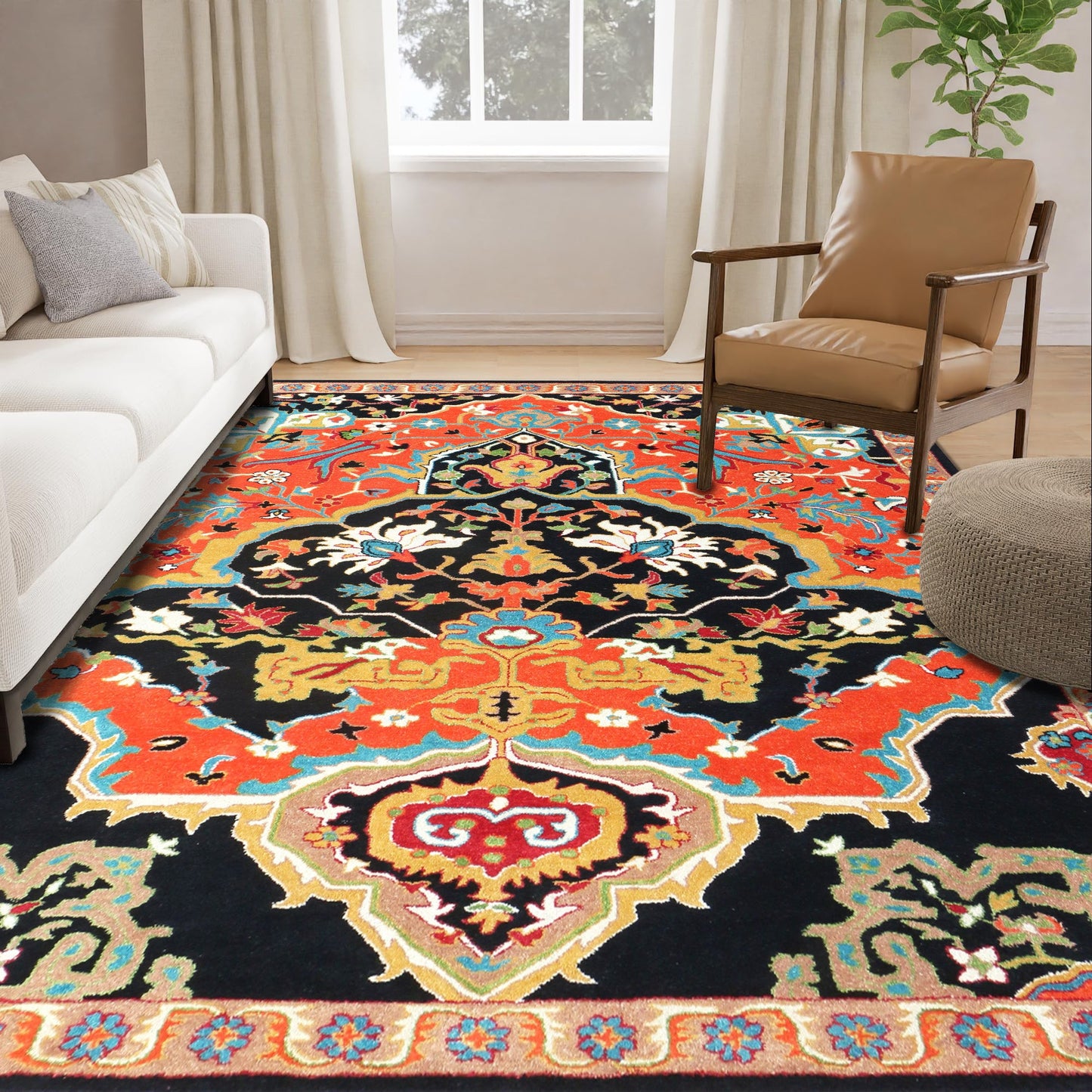 Sultanabad Heriz Multi Blue