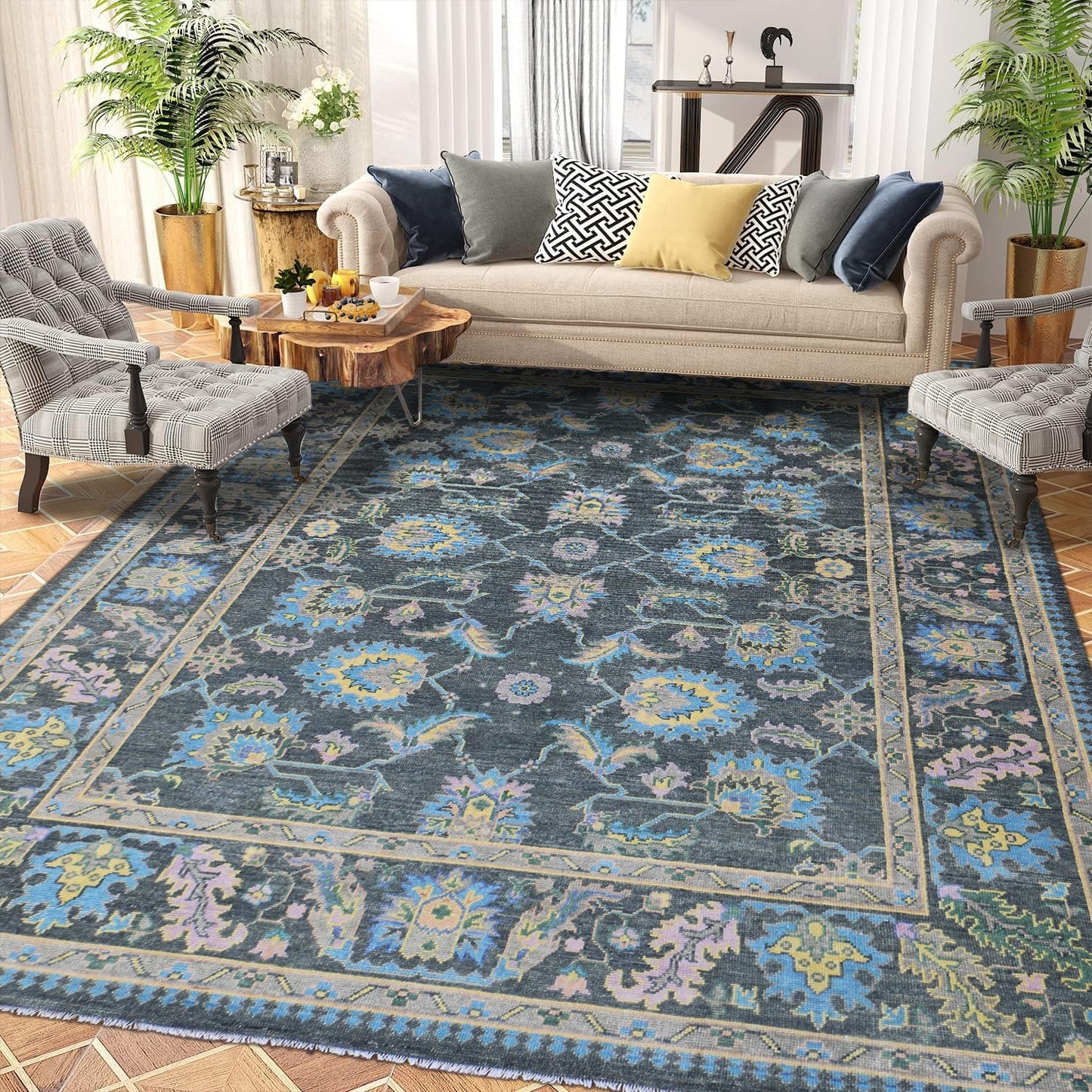 Hand-Knotted Area Rug Woolen 4928 (9x12) Tarkeys