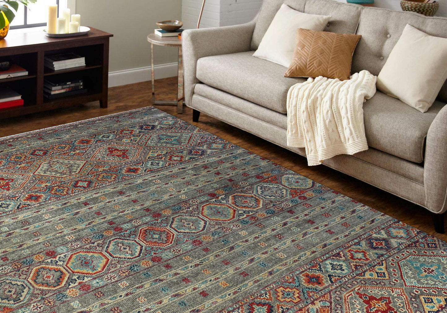 Hand-Knotted Area Rug Woolen 4931 (9x12) 3-20  Vintage