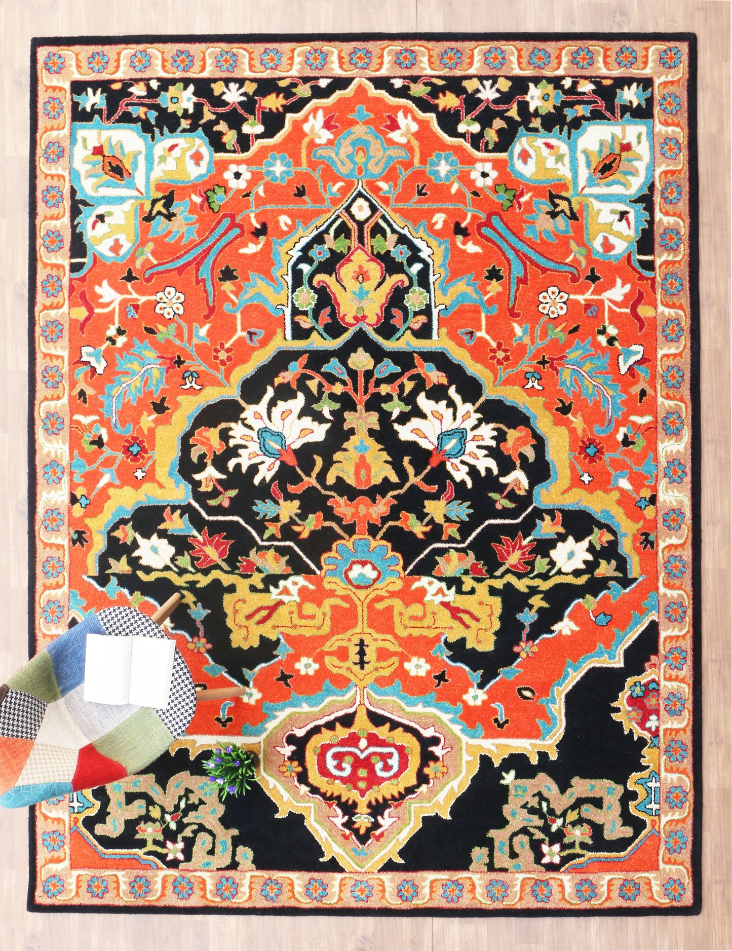 Sultanabad Heriz Multi Blue