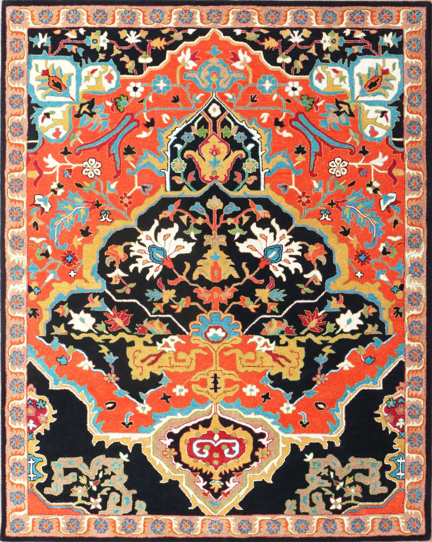 Sultanabad Heriz Multi Blue