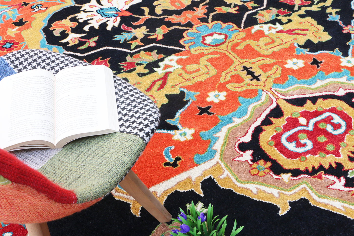 Sultanabad Heriz Multi Blue