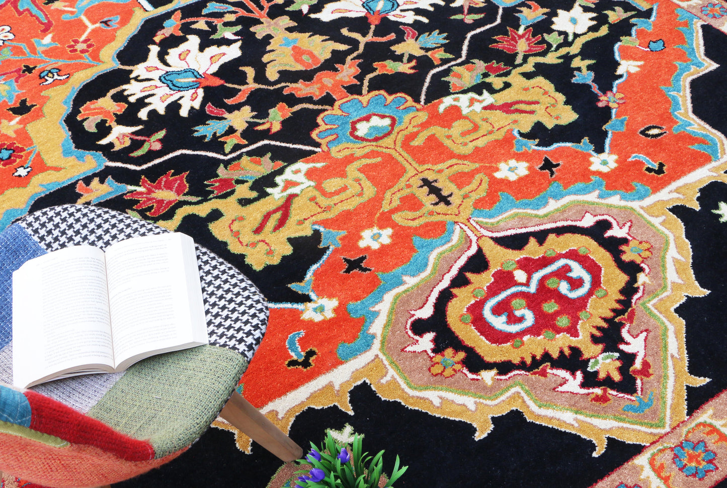 Sultanabad Heriz Multi Blue